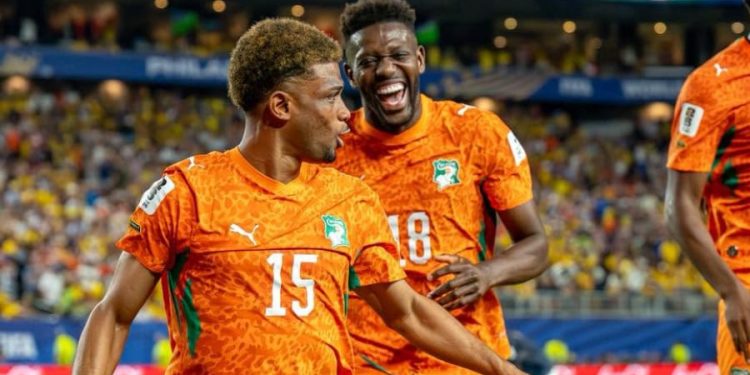 Amad Diallo et Ibrahim Sangaré. Source photo : page de l'Equipe Nationale de Football Côte d'Ivoire sur Facebook